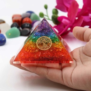 Beautiful Natural Seven Chakra Orgonite Pyramid Energy <b>Generator</b> Healing Crystal Stone Home Decor Gift - Product Image 4