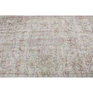 Alfombra de 5,6x8,7 pies, Alfombra Vintage, Alfombra Turca de Lana Blanca del Suroeste - Product Image 5