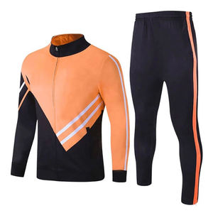 Traje deportivo de entrenamiento personalizado, chándal con bolsillos con cremallera, conjunto de dos piezas de invierno con cremallera completa, chándal para hombre - Product Image 2