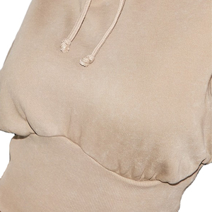 Top Corto con Capucha Elegante para Mujer, Ropa Casual de Invierno, Talla Grande, Algodón Transpirable, Antibolitas, Logotipo Frontal - Product Image 2