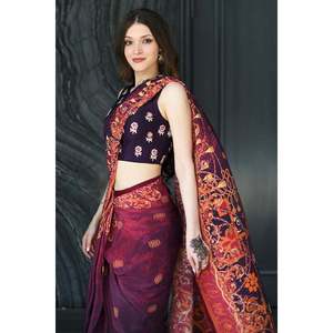 Sari de satén violeta vintage - Product Image 4
