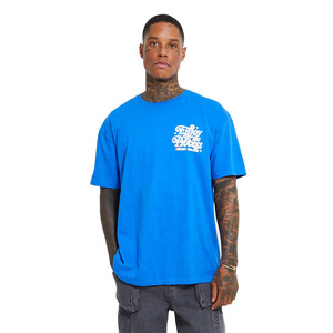 เสื้อยืดโอเวอร์ไซส์สีน้ำเงินสำหรับผู้ชายเสื้อ100% เล่นยิมสำหรับผู้ชายเสื้อพิมพ์ลายแขนสั้นผ้าโพลีเอสเตอร์ผ้าฝ้ายโพลีเอสเตอร์ - Product Image 1