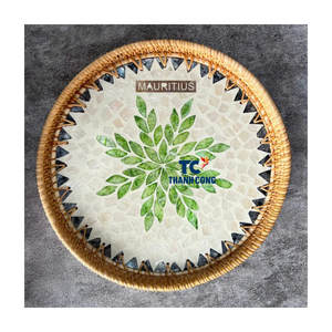 BANDEJA DE MIMBRE DE RATÁN DE MADRE DE PERLA de alta calidad Bandeja de mimbre natural Fabricante de Vietnam Mejor precio Nueva llegada - Product Image 1