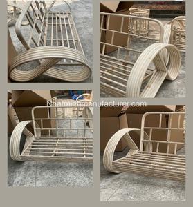 Silla de ratán natural, reposabrazos curvos, sofá resistente con cojines y respaldo, muebles de sala de estar, silla relajante - Product Image 4