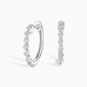 Gran oferta, pendientes de aro de diamante de oro blanco de 10K de lujo, joyería personalizable para mujer, diamantes cultivados en laboratorio - Product Image 1