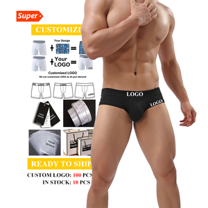 Intimo Maschile del Produttore, Logo Personalizzato, Boxer <span class=keywords><strong>in</strong></span> Cotone Bianco Tinta Unita per <span class=keywords><strong>Uomo</strong></span> Disponibili - Product Image 1