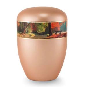 Belle conception autocollant et couleur Blu fini urnes de crémation en fer urnes funéraires galvanisées - Product Image 2