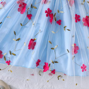 Verano cumpleaños princesa Floral bordado Spaghetti Strap vestido impreso bebé niña diseño de moda 2025 - Product Image 5