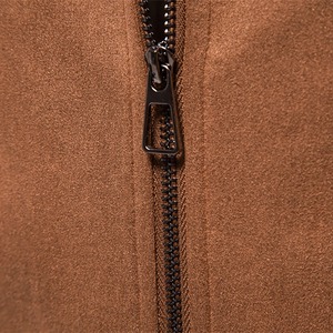 Veste en daim marron pour hommes à col rabattu Veste de camionneur décontractée en similicuir pour hommes - Product Image 5