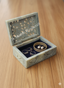 Boîte à bijoux en stéatite en marbre fabriquée à la main avec un beau design gravé Qualité Vente en gros Meilleur prix disponible ici - Product Image 4