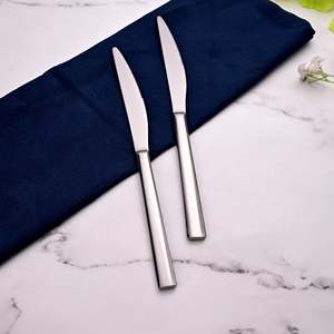 Ensemble de 2 couteaux de cuisine lisses de style chinois, couteaux de chef en métal pour découper et trancher, avec manches en bois pour couper la viande - Product Image 4