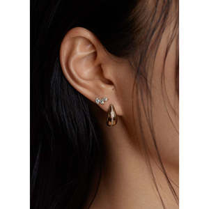 ต่างหูเพชรทรงหยดน้ำแบบห่วง - Product Image 4