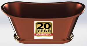 อ่างอาบน้ำทองแดงแข็งสไตล์โบราณสำหรับใช้ในห้องน้ำ - Product Image 6