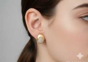 Pendientes de estilo elegante de primera calidad, joyería de diseñador polaco de oro alto con diamantes americanos, perfectos para fiestas y aspecto festivo - Product Image 2