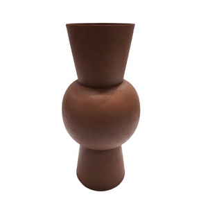 Florero decorativo de hierro, textura de madera de melocotón, maceta de diseño clásico para mesa de boda y decoración del hogar - Product Image 6