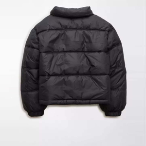 Chaqueta Acolchada Negra para Mujer, Diseño de Chaqueta Abultada con Cierre, Transpirable, Impermeable, Rellena de Algodón, Secado Rápido, Alta Calidad - Product Image 4