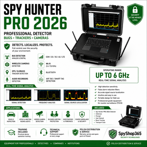 เครื่องตรวจจับสัญญาณ Spy Hunter 2026 Pro สำหรับใช้งานภายใน/ภายนอกอาคาร ทนทาน วิเคราะห์สเปกตรัมแบบเรียลไทม์ พกพาสะดวก ป้องกันความปลอดภัยสำหรับการใช้งานนอกสถานที่ - Product Image 1