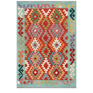 Alfombra Kilim de Maimana, Afganistán, 151 x 107 cm, Artesanía Textil y de Telas - Product Image 1