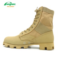 AEGISEC bottes du désert en cuir de vache + textile antidérapantes bottes de randonnée de combat à lacets résistantes à l'huile