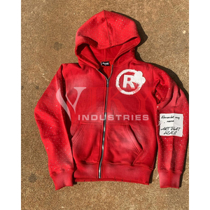 Rhinestone Wholesale Tracksuits for <b>Men</b> Unisex Flare Tracksuit Distressed Embroidery Design Hoodie and Pants Sets Acid <b>Washed</b> - Product Image 6