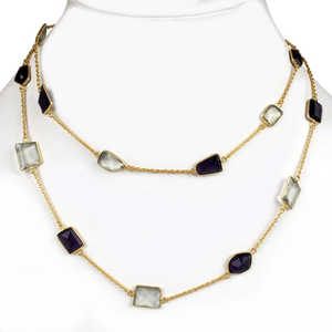 Wholesale Fine Choker <b>Crystal</b> & Amethyst Gemstone <b>Necklace</b> - Product Image 2