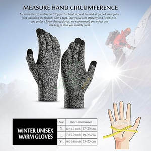 Guantes de invierno para hombres y mujeres mejorados para pantalla de punto térmico cuatro estaciones personalizables clima frío correr conducción - Product Image 5