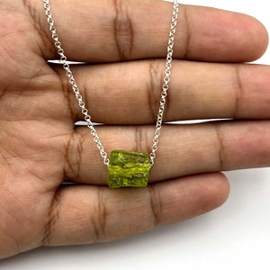 สร้อยคอเจาะแก้ว Moldavite ทำด้วยมือสำหรับผู้หญิง925สเตอร์ลิงเงินโรล่าลิงค์ห่วงโซ่โรแมนติกคลาสสิกสำหรับปาร์ตี้ - Product Image 4