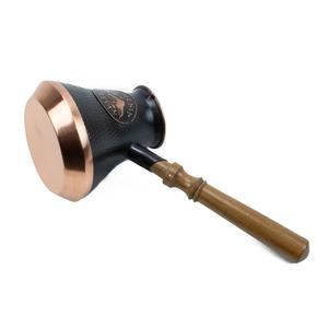 Cafetière turque traditionnelle en cuivre martelé, poignée ergonomique en bois, grande capacité, écologique, cafetière personnalisée - Product Image 6