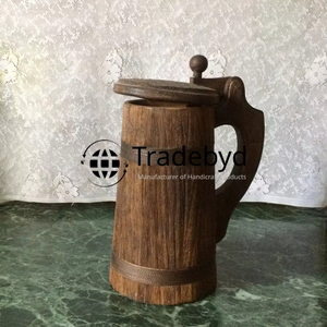 Wide wood mug with classic feel ideal for cabin decor lodge dining rustic gatherings or mindful drinking moments Tradebyd - Product Image 1
