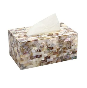 Fournisseurs en gros de dernière forme rectangulaire boîte à mouchoirs or noir nacre porte-mouchoirs hôtel restaurant fournitures - Product Image 5