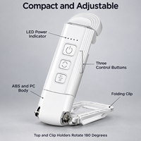 Lampe de lecture LED rechargeable par USB avec batterie 500 mAh, 3 modes d'éclairage, 5 niveaux de luminosité et fonction de mémoire de mode