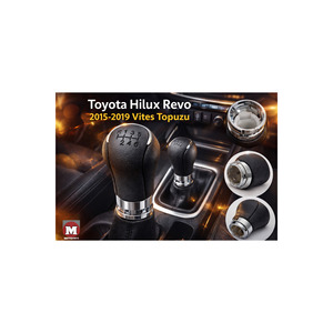 Pomo de Palanca de Cambios Cromado de 6/5 Velocidades para Toyota Hilux Revo 2015-2019 con Textura de Cuero de Alta Calidad - Product Image 4