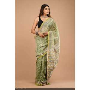 Sari de Seda Chandri Pintado a Mano con Modelo Banarasi, Estilo Bollywood Suave, Tela Pesada de Georgette y Modal para Fiestas, Precio Bajo - Product Image 1