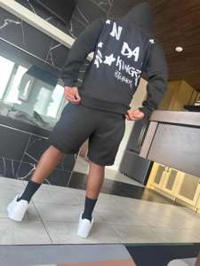 Sudadera con cremallera completa Unisex, Sudadera con capucha gráfica de estrella de algodón 100%, jersey de moda gótica de Hip Hop para hombre con patrón sólido al por mayor - Product Image 5