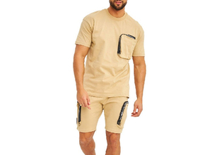 Vente en gros 2025 Ensemble t-shirt et short unisexe avec logo personnalisé Vêtements d'été décontractés avec strass Sweat Top Short OEM - Product Image 3