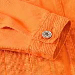 ผู้ผลิตเสื้อแจ็คเก็ตผ้าเดนิมแบบเปล่าสำหรับผู้ชาย  แบบสวมใส่สบายทรงหลวม มีฮู้ดบุขนแกะ  โลโก้ด้านหน้า เหมาะสำหรับฤดูหนาว - Product Image 5