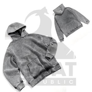 Nouveauté Arrivée récente Hiver Casual Acid Wash Personnalisé Hommes Polaire Streetwear Coupe régulière Coton mélangé Sweats à capuche Adultes - Product Image 6