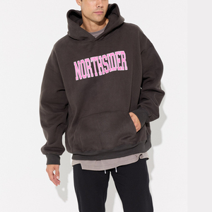 Haute qualité coton surdimensionné blanc mode Streetwear broderie bouffée impression Logo personnalisé hommes à capuche décontracté Streetwear personnalisé - Product Image 3