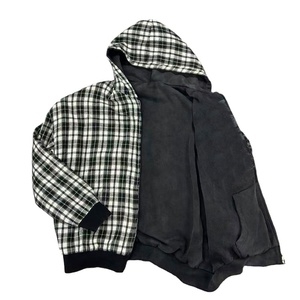 OEM High Street Tie-dye Streetwear Heavyweight Cotton Hoodies Custom Fleece Plaid Two Sided Embroidered Oversize Reverse - Product Image 2