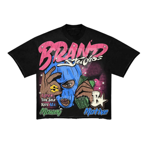Diseño libre Camisetas De Hombre Abajo Hombro Heavyweight Boxy Fit Camiseta Gráfico Camisetas recortadas de algodón de gran tamaño - Product Image 1