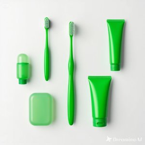 Elegante Kit de Cepillo de Dientes Verde para Hotel | Juego de Cuidado Bucal Minimalista con Pasta de Dientes y Estuche de Viaje 50 Personalizar - Product Image 4