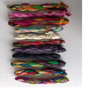 custom made recycled sari <b>silk</b> ribbons made from recycled <b>silk</b> <b>fabrics</b> ideal for resale by yarn and <b>fabric</b> supply stores - Product Image 4
