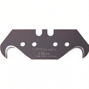 Multisharp Lutz Blades for Utility Knife 10-Piece Dispenser <b>Hook</b> Blades L48.2 X W18.7 X S0.65 mm with Holes - Product Image 3