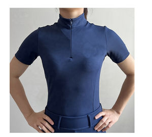 Camiseta Ecuestre para mujer con logotipo personalizado de alta calidad, camisetas directas de fábrica, capas base de equitación de Spandex de alta calidad OEM - Product Image 1