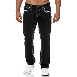 High Quality Custom Ripped Slim Fit Denim <b>Jeans</b> Men Stylish Straight Hip Hop Style Streetwear Print Design <b>Jeans</b> Custom Logo - Product Image 6