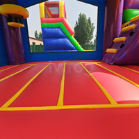 Château gonflable 3-en-1 avec toboggan, piscine à balles, pour utilisation humide ou sèche, idéal pour les fêtes d'anniversaire