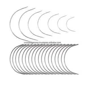 Logotipo personalizado coser en agujas pantalón de pista 3 uds C tipo agujas para tejer cabello peluca curva hacer aguja de coser a mano herramienta de extensión de cabello - Product Image 1