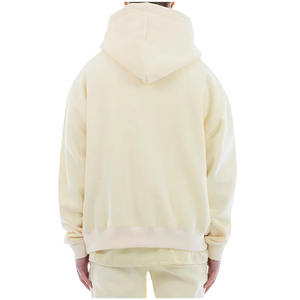 Conjunto de chándal con capucha y pantalones de chándal bordados de felpa francesa de alta calidad con logotipo personalizado, chándal con cremallera lavado ácido y desteñido al sol para hombre - Product Image 4