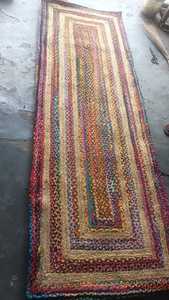 พรมปูพื้นลายเรขาคณิตทรงสี่เหลี่ยมผืนผ้า ทำจากเส้นใยปอกระเจาถักแบบไม่ลื่น ผลิตด้วยเครื่องจักรทันสมัย เหมาะสำหรับใช้ในบ้าน เดินทาง แคมป์ปิ้ง และปิกนิก - Product Image 4