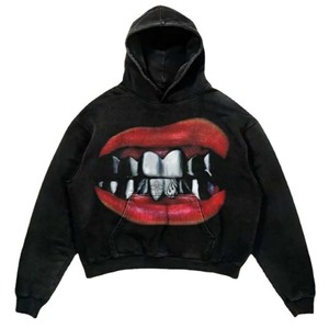 Sudadera con Capucha de Estilo Moderno, Lavado Ácido, Decoloración al Sol, Estilo Urbano, Alta Calidad, 100% Algodón, Talla Grande, Aspecto Desgastado - Product Image 2